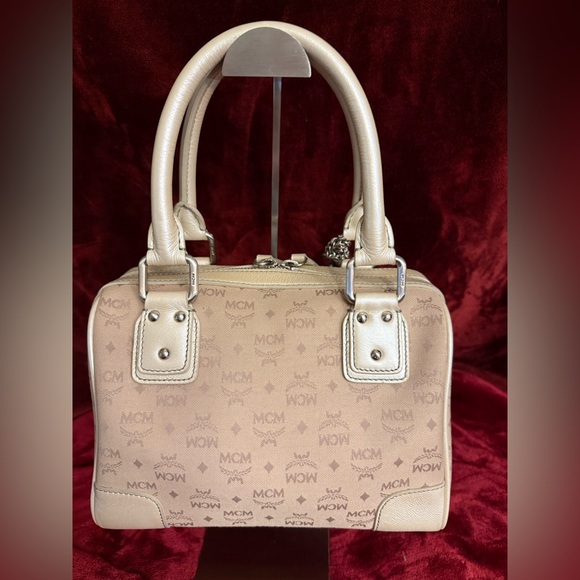 MCM Cream Satchel Bag with detachable tassel - Picture 2 of 15